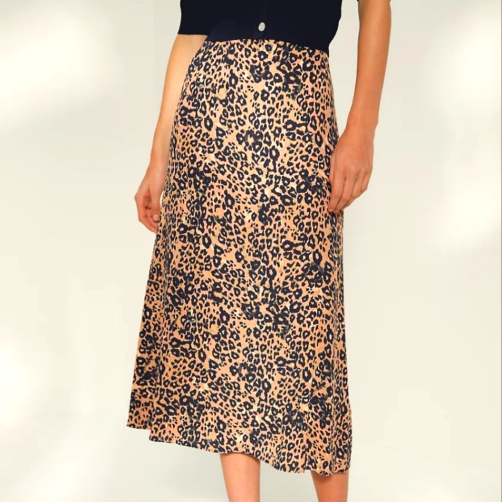 Wilfred Leopard Print Midi Skirt